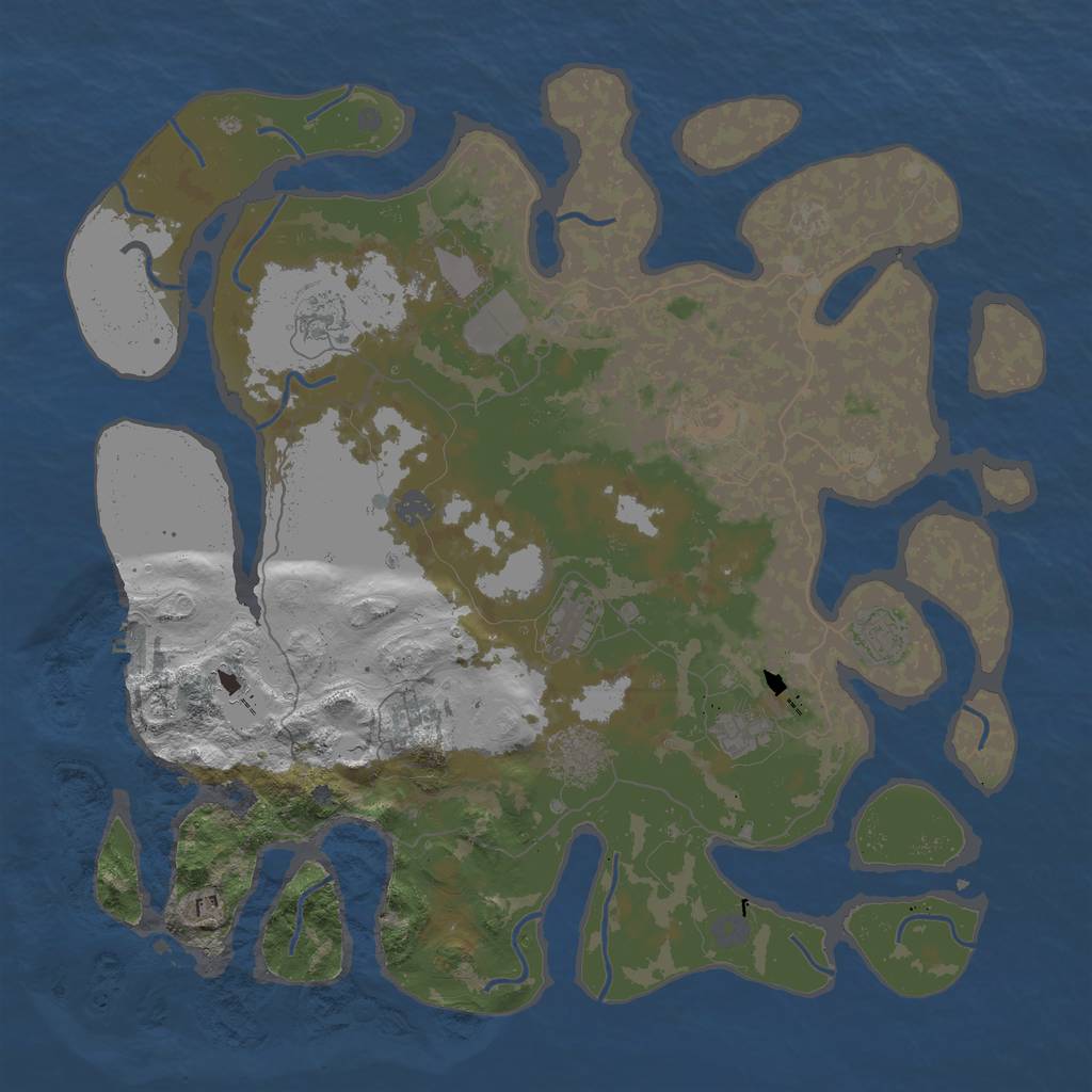 Rust Map: Procedural Map, Size: 4500, Seed: 85207788, 14 Monuments