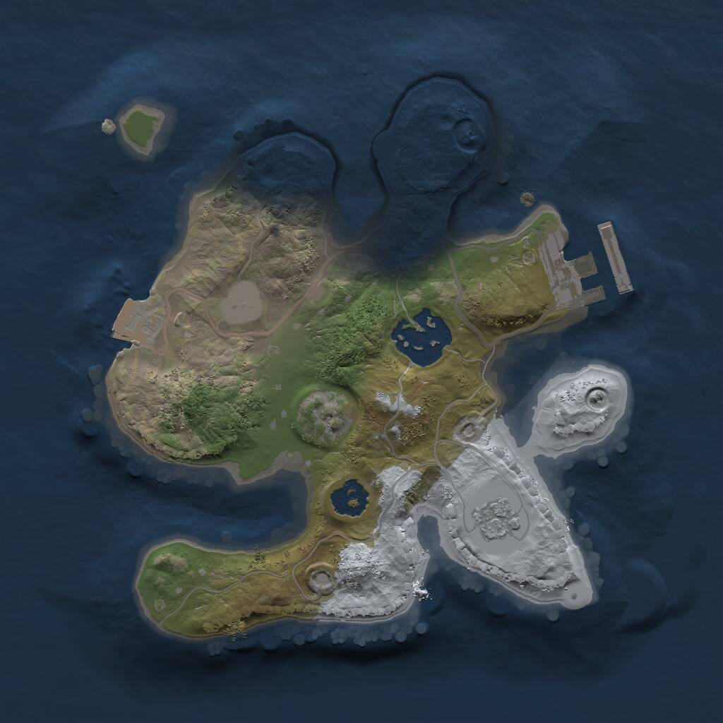 Rust Map: Procedural Map, Size: 2000, Seed: 1835440875, 4 Monuments