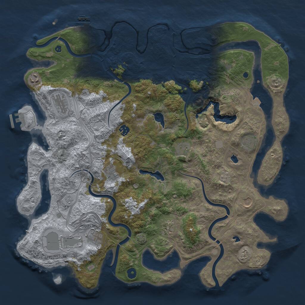 Rust Map: Procedural Map, Size: 4500, Seed: 1792646368, 17 Monuments