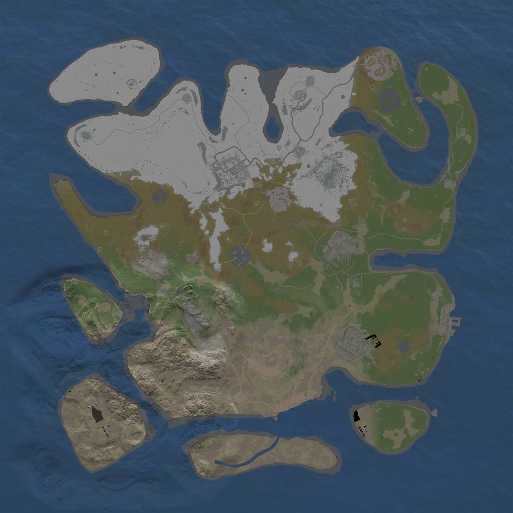Rust Map: Procedural Map, Size: 3500, Seed: 936328, 14 Monuments