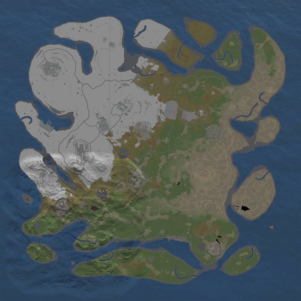 Rust Map: Procedural Map, Size: 4250, Seed: 1468430697, 16 Monuments