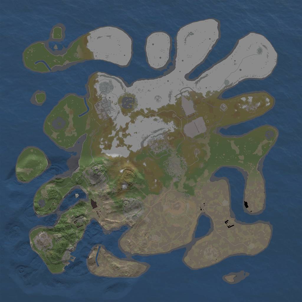 Rust Map: Procedural Map, Size: 3500, Seed: 427731, 13 Monuments