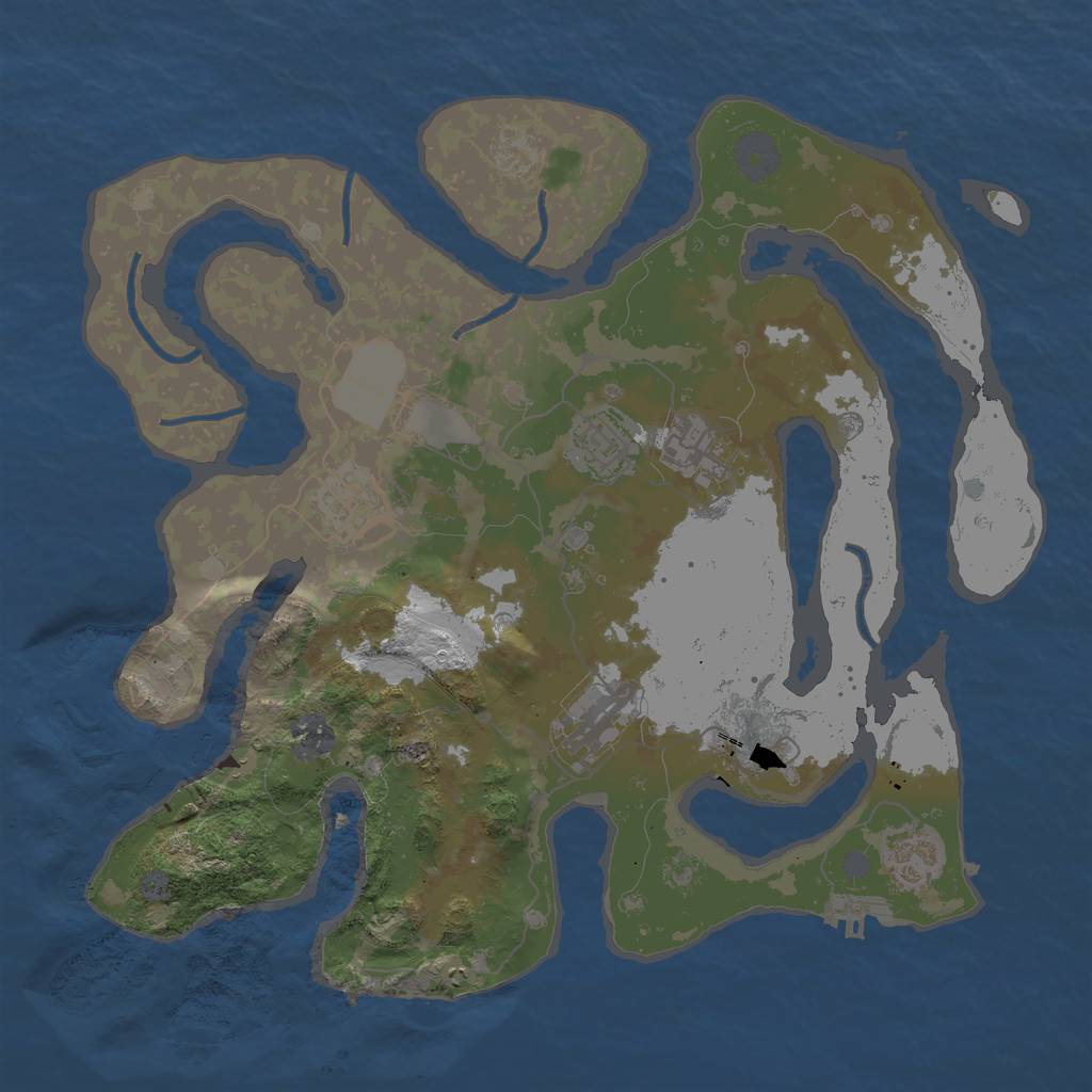 Rust Map: Procedural Map, Size: 3500, Seed: 581418, 13 Monuments