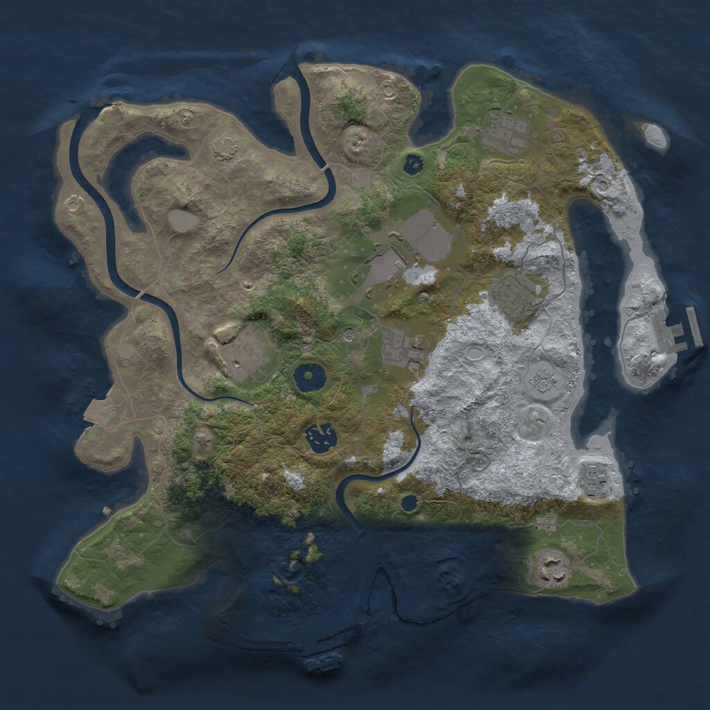 Rust Map: Procedural Map, Size: 3500, Seed: 581418, 14 Monuments