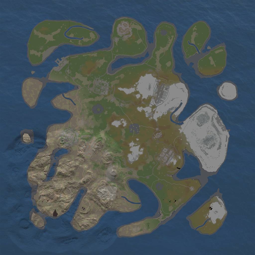 Rust Map: Procedural Map, Size: 3500, Seed: 561585, 15 Monuments