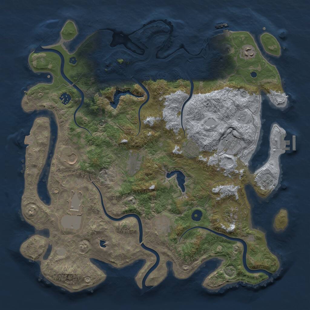 Rust Map: Procedural Map, Size: 4200, Seed: 11052021, 16 Monuments