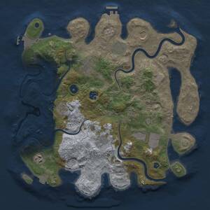 Thumbnail Rust Map: Procedural Map, Size: 3700, Seed: 1541787896, 16 Monuments