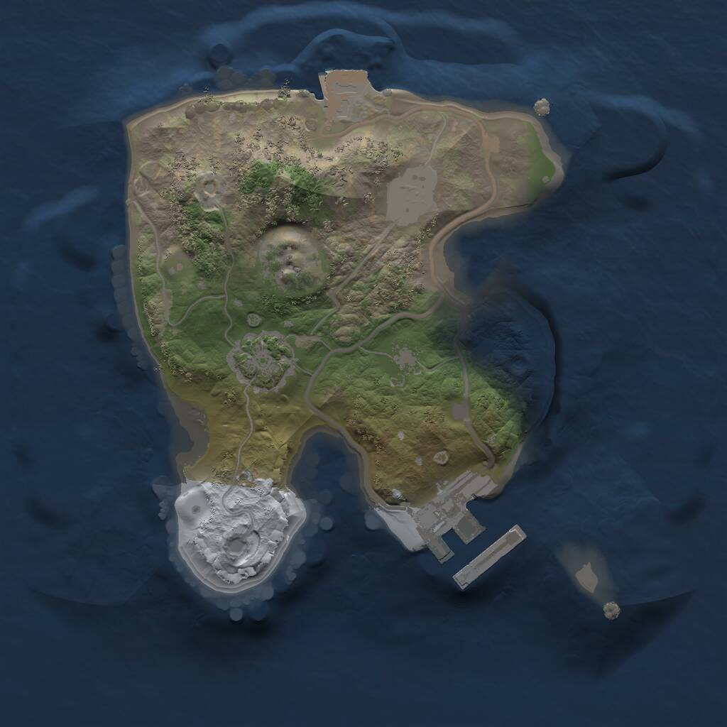 Rust Map: Procedural Map, Size: 1750, Seed: 562021, 3 Monuments