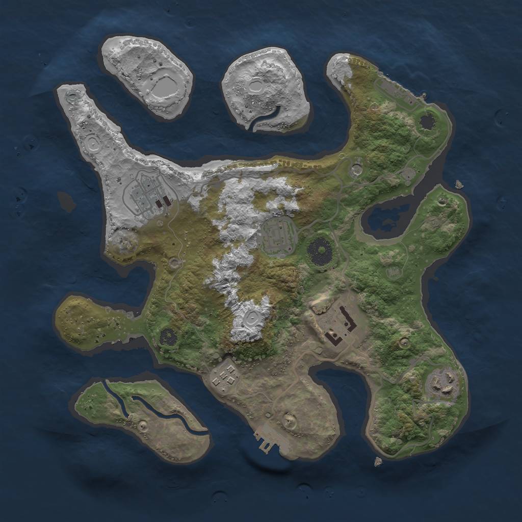 Rust Map: Procedural Map, Size: 3000, Seed: 52, 13 Monuments