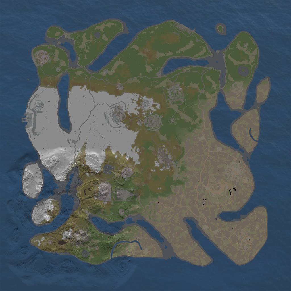 Rust Map: Procedural Map, Size: 4000, Seed: 1559139785, 16 Monuments