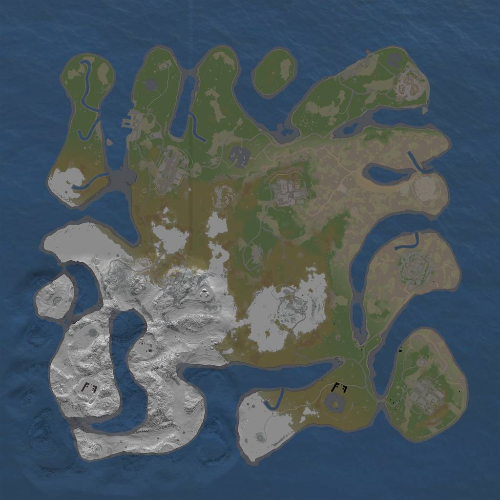 Rust Map: Procedural Map, Size: 3500, Seed: 8781623, 14 Monuments