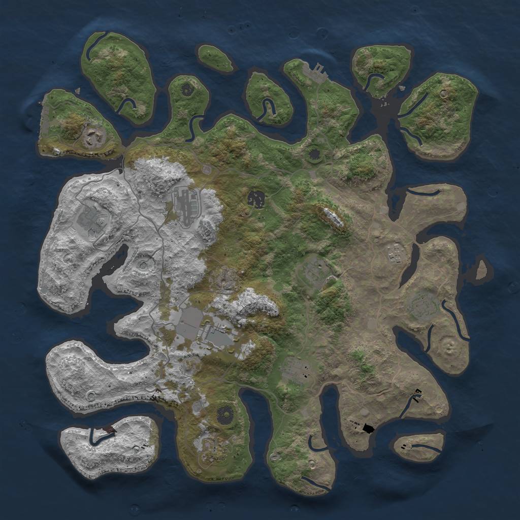 Rust Map: Procedural Map, Size: 4250, Seed: 396369725, 15 Monuments