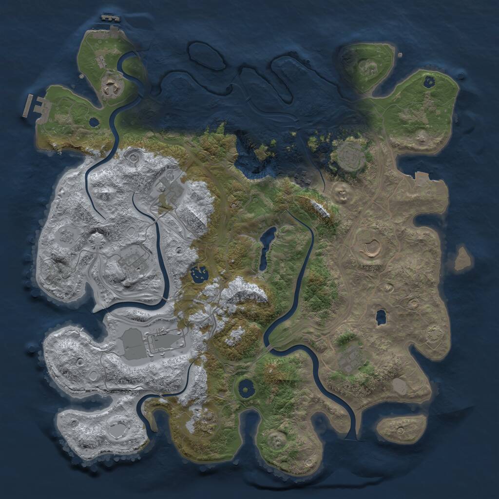 Rust Map: Procedural Map, Size: 4250, Seed: 396369725, 16 Monuments