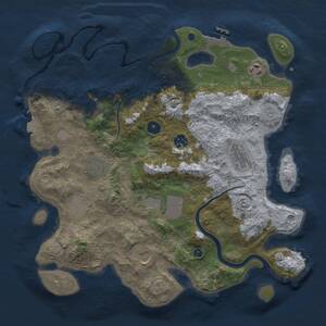 Thumbnail Rust Map: Procedural Map, Size: 3700, Seed: 1017934826, 13 Monuments