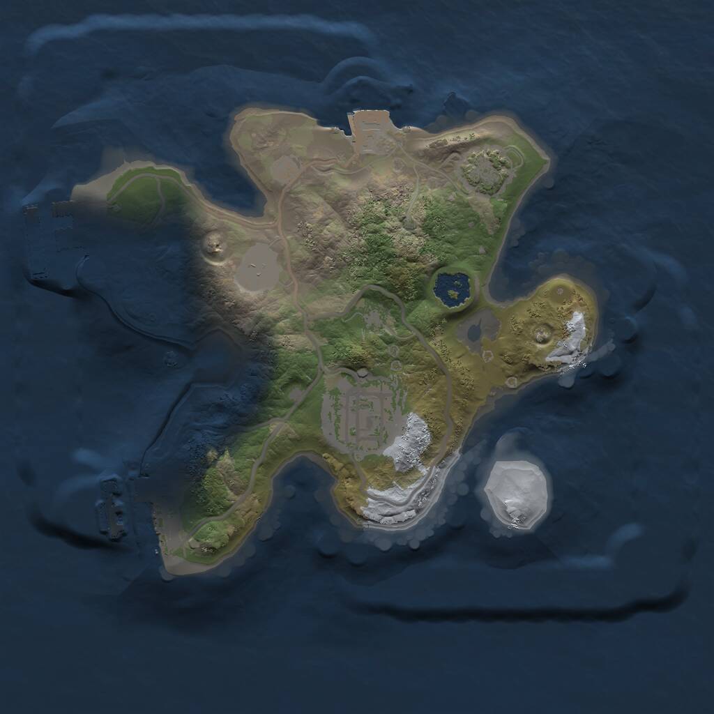 Rust Map: Procedural Map, Size: 2000, Seed: 1723879361, 5 Monuments