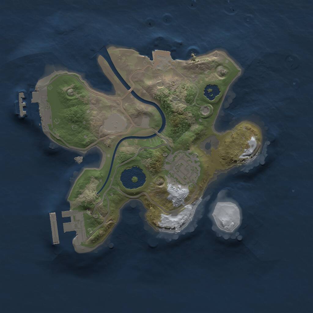 Rust Map: Procedural Map, Size: 2000, Seed: 1723879361, 4 Monuments