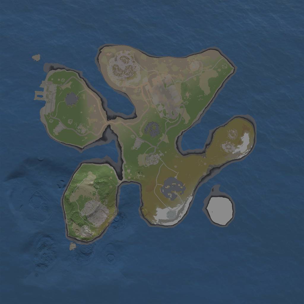 Rust Map: Procedural Map, Size: 2000, Seed: 1723879361, 8 Monuments