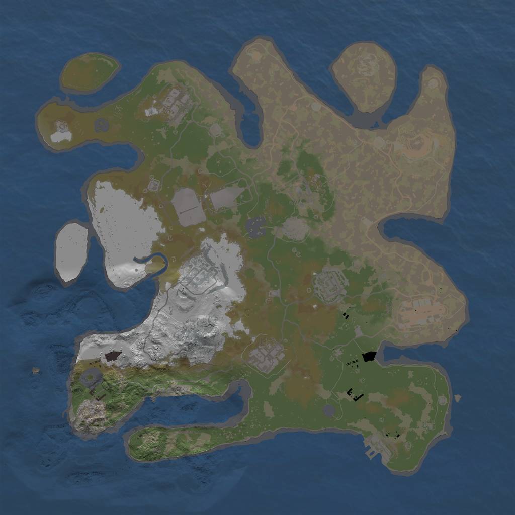 Rust Map: Procedural Map, Size: 3500, Seed: 1234140434, 16 Monuments