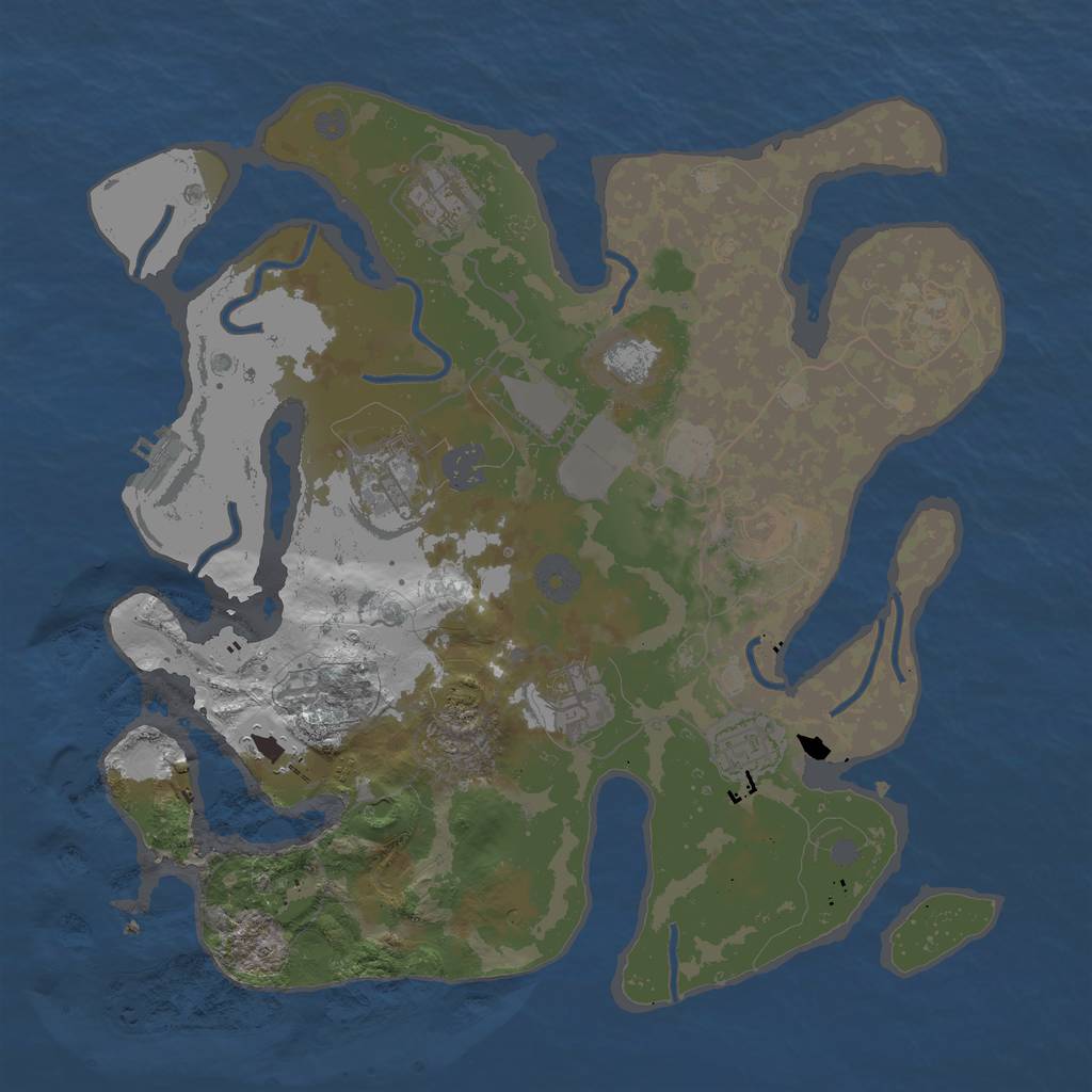 Rust Map: Procedural Map, Size: 3500, Seed: 508871451, 15 Monuments