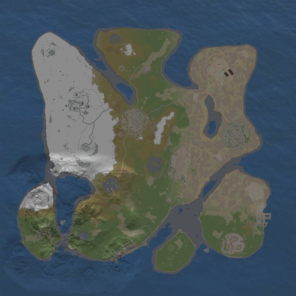 Rust Map: Procedural Map, Size: 2800, Seed: 994321222, 12 Monuments