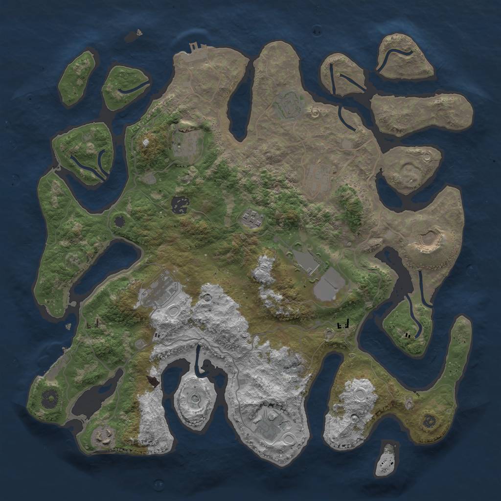 Rust Map: Procedural Map, Size: 4000, Seed: 818550967, 21 Monuments