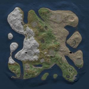 Thumbnail Rust Map: Procedural Map, Size: 3700, Seed: 228110843, 15 Monuments