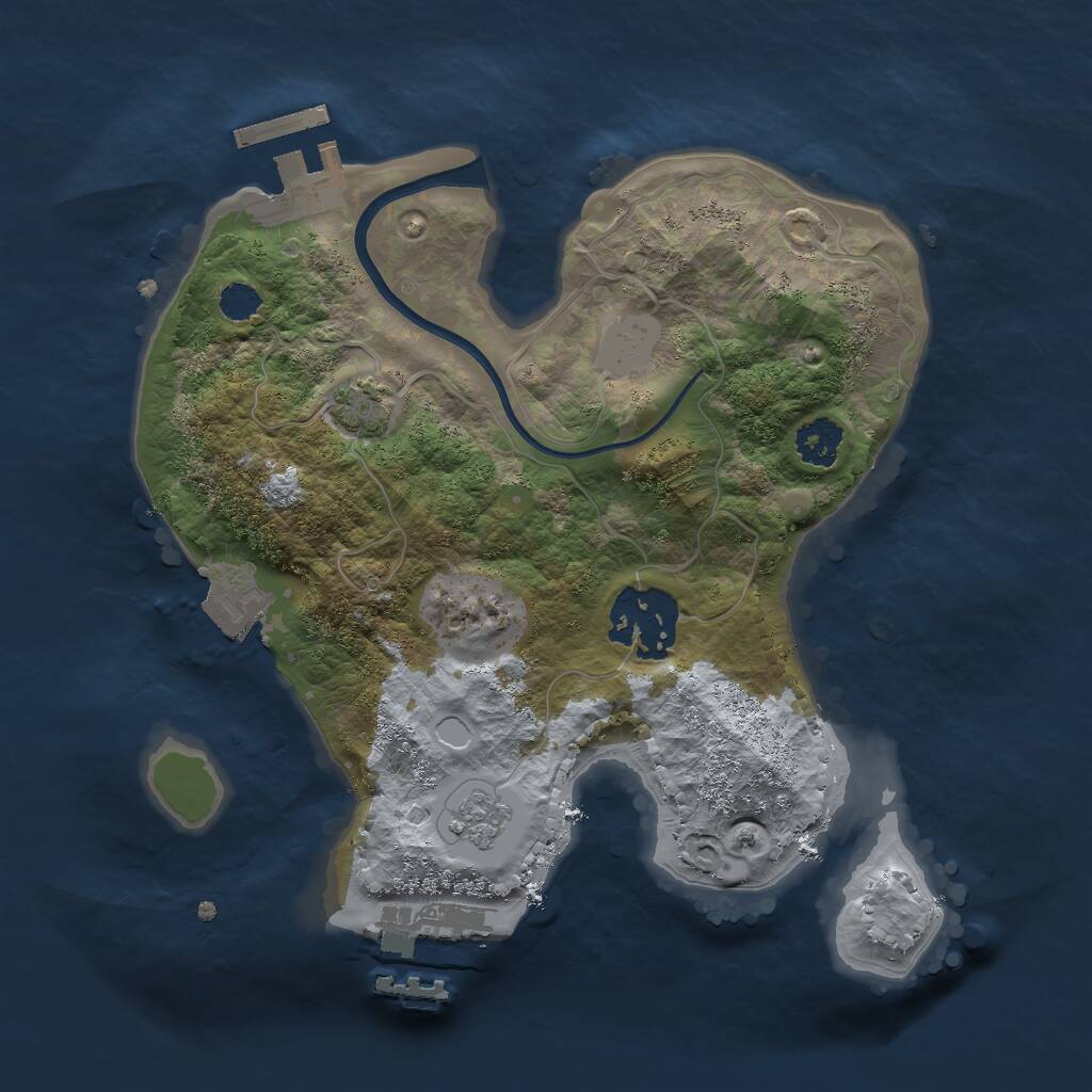 Rust Map: Procedural Map, Size: 2300, Seed: 50000, 6 Monuments