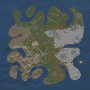 Thumbnail Rust Map: Procedural Map, Size: 3500, Seed: 1620677053, 16 Monuments