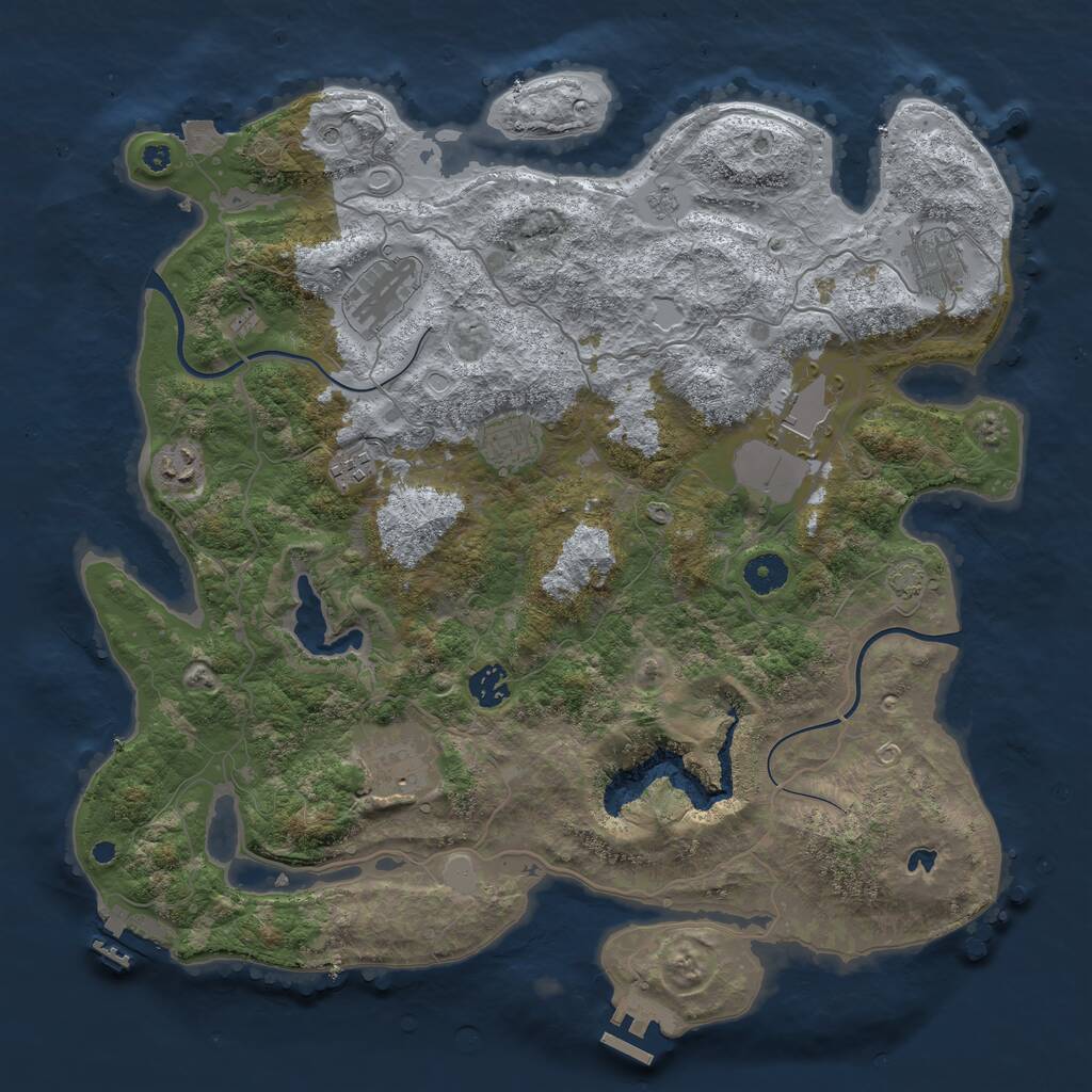 Rust Map: Procedural Map, Size: 4000, Seed: 88817092, 14 Monuments