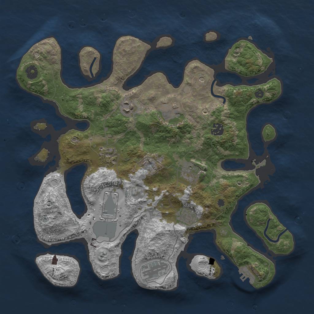 Rust Map: Procedural Map, Size: 3600, Seed: 90910312, 15 Monuments