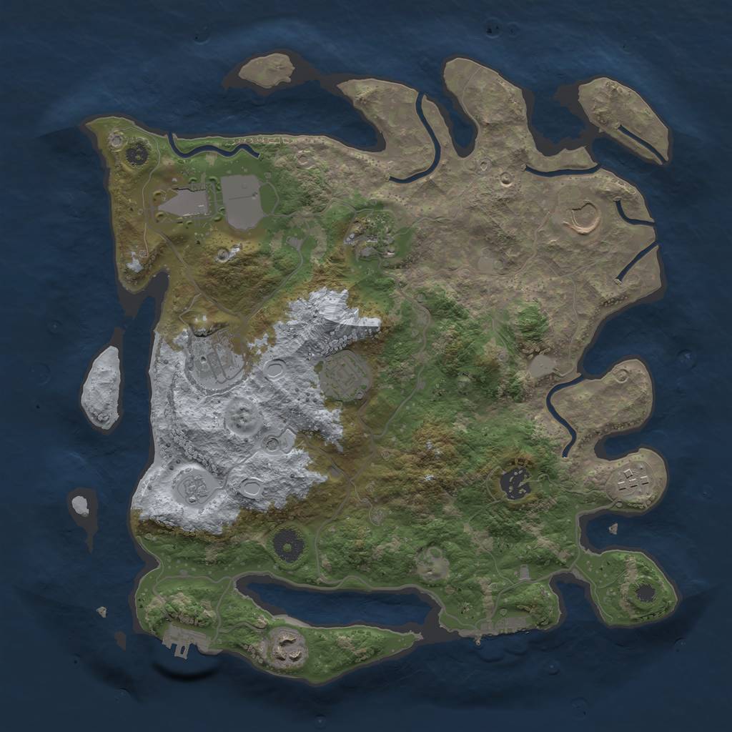 Rust Map: Procedural Map, Size: 3500, Seed: 781084, 15 Monuments