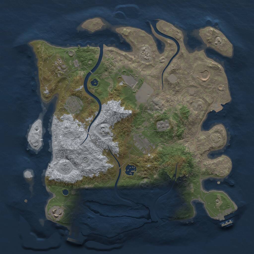 Rust Map: Procedural Map, Size: 3500, Seed: 781084, 14 Monuments