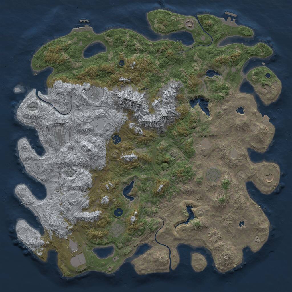 Rust Map: Procedural Map, Size: 5000, Seed: 20052021, 17 Monuments