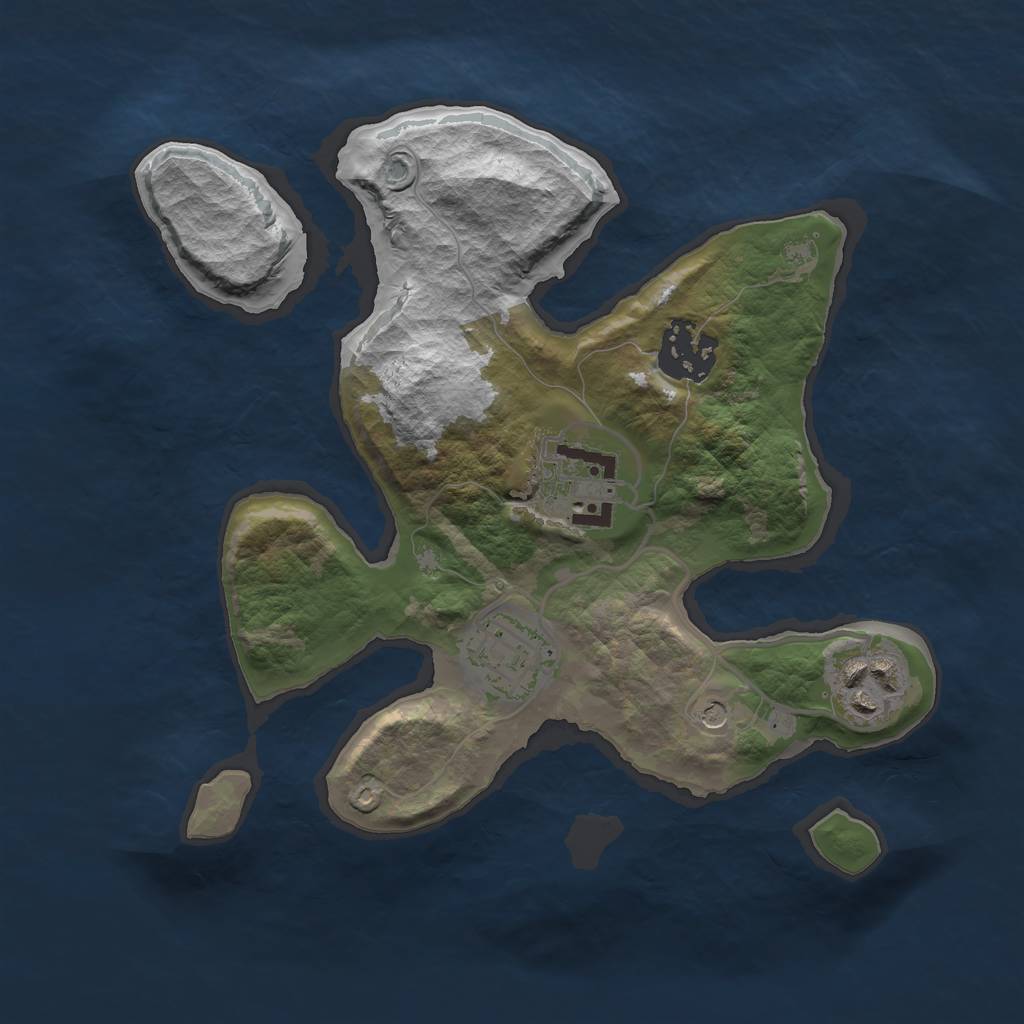 Rust Map: Barren, Size: 2511, Seed: 435248741, 7 Monuments