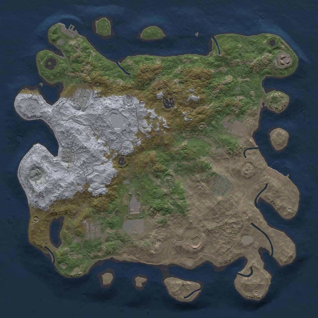 Rust Map: Procedural Map, Size: 4000, Seed: 935014159, 16 Monuments