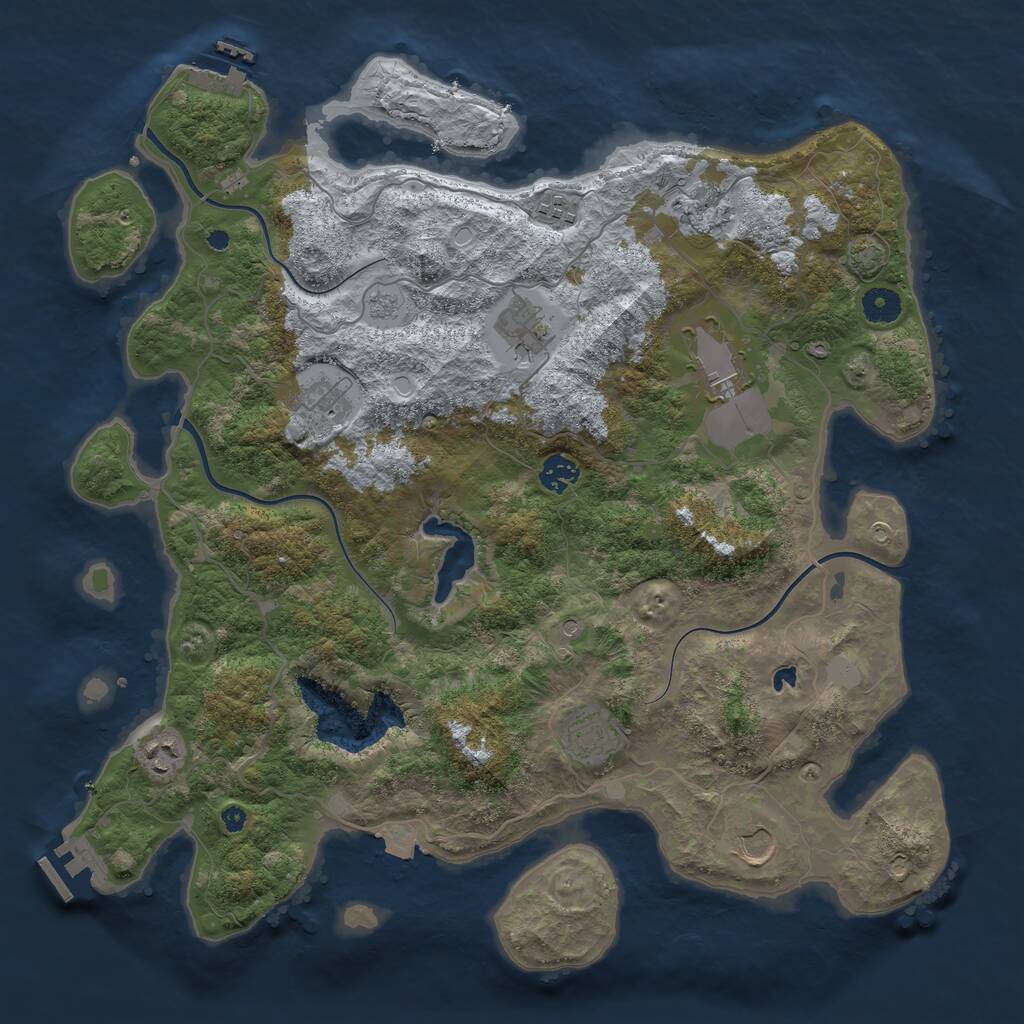 Rust Map: Procedural Map, Size: 4096, Seed: 56295377, 15 Monuments