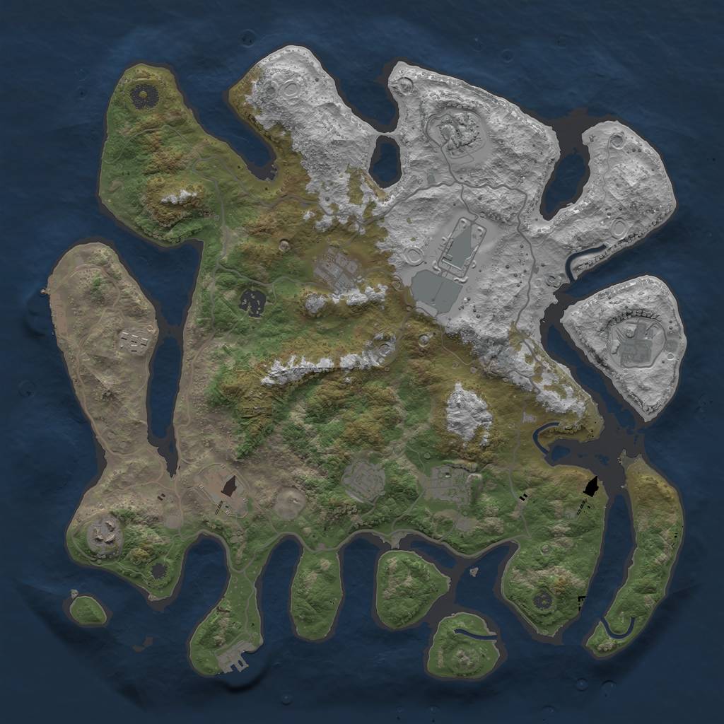 Rust Map: Procedural Map, Size: 4000, Seed: 67899167, 21 Monuments