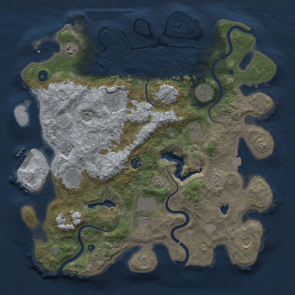 Rust Map: Procedural Map, Size: 4096, Seed: 122105, 15 Monuments