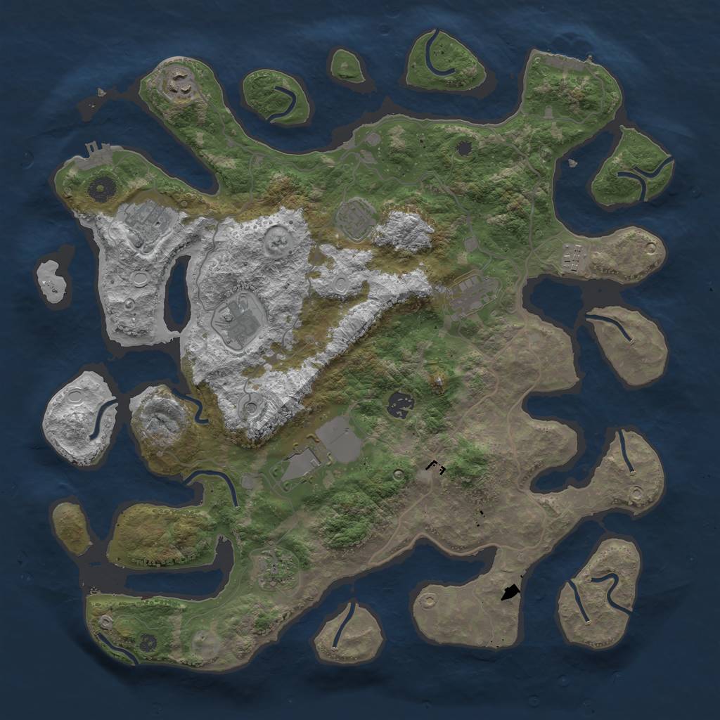 Rust Map: Procedural Map, Size: 4096, Seed: 122105, 20 Monuments