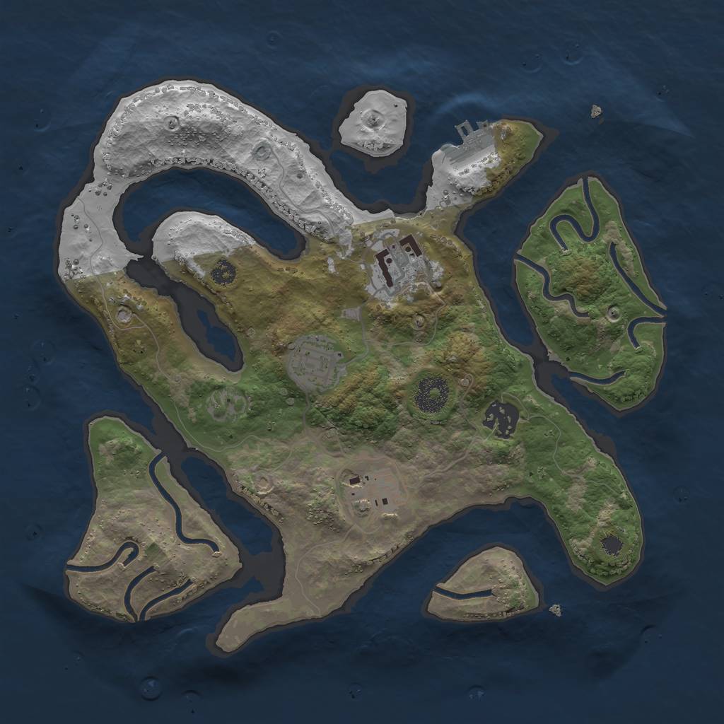 Rust Map: Procedural Map, Size: 3000, Seed: 28274265, 7 Monuments