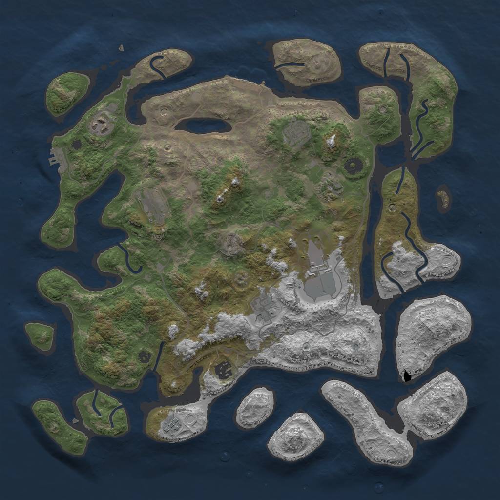 Rust Map: Procedural Map, Size: 4250, Seed: 269159385, 16 Monuments