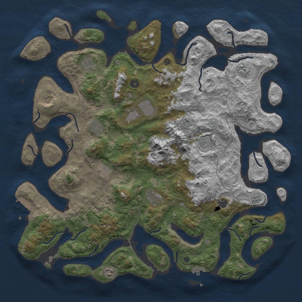 Rust Map: Procedural Map, Size: 5000, Seed: 189361382, 19 Monuments