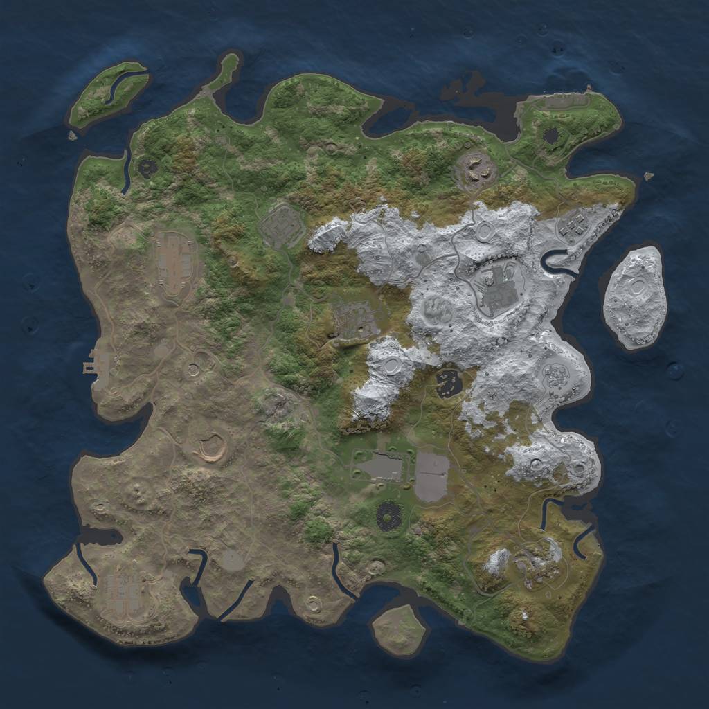 Rust Map: Procedural Map, Size: 3800, Seed: 248961914, 20 Monuments