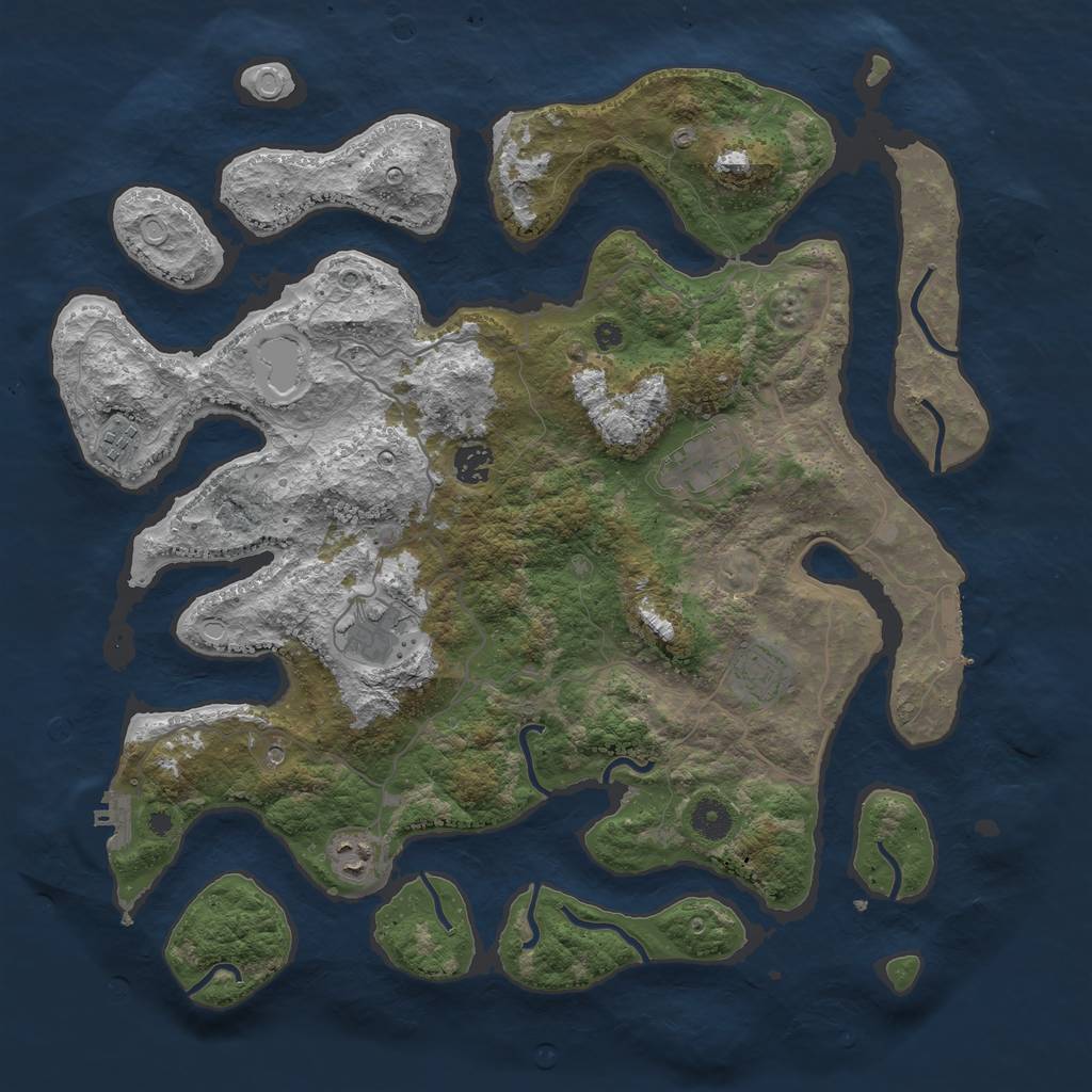 Rust Map: Procedural Map, Size: 4100, Seed: 320, 17 Monuments