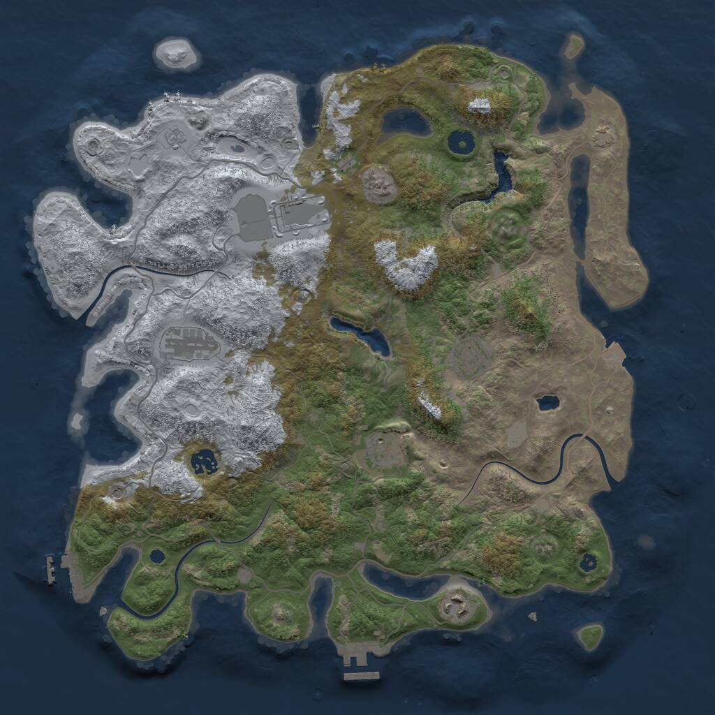 Rust Map: Procedural Map, Size: 4100, Seed: 320, 12 Monuments