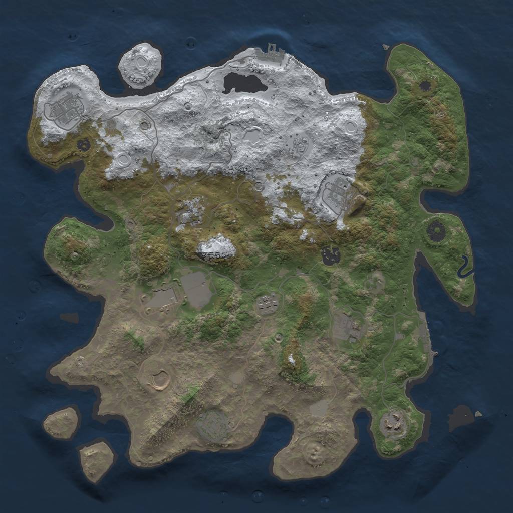 Rust Map: Procedural Map, Size: 3900, Seed: 137643819, 19 Monuments