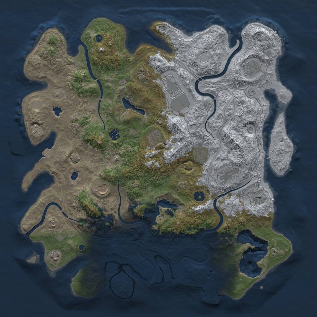 Rust Map: Procedural Map, Size: 4500, Seed: 262347973, 15 Monuments