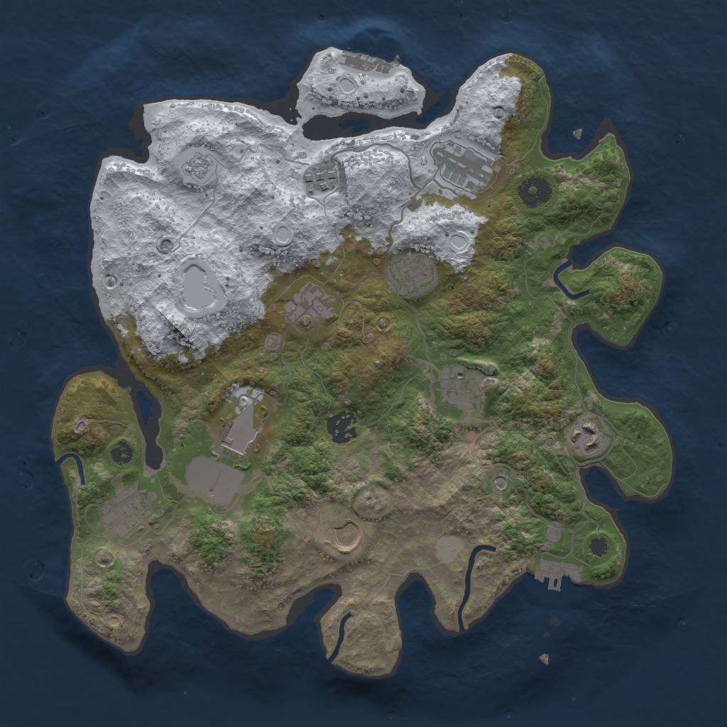 Rust Map: Procedural Map, Size: 3500, Seed: 6738252, 19 Monuments