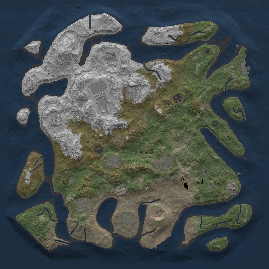 Rust Map: Procedural Map, Size: 4500, Seed: 917408000, 19 Monuments