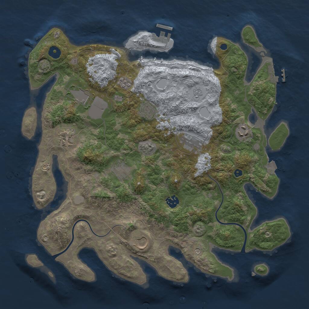 Rust Map: Procedural Map, Size: 3800, Seed: 376, 15 Monuments